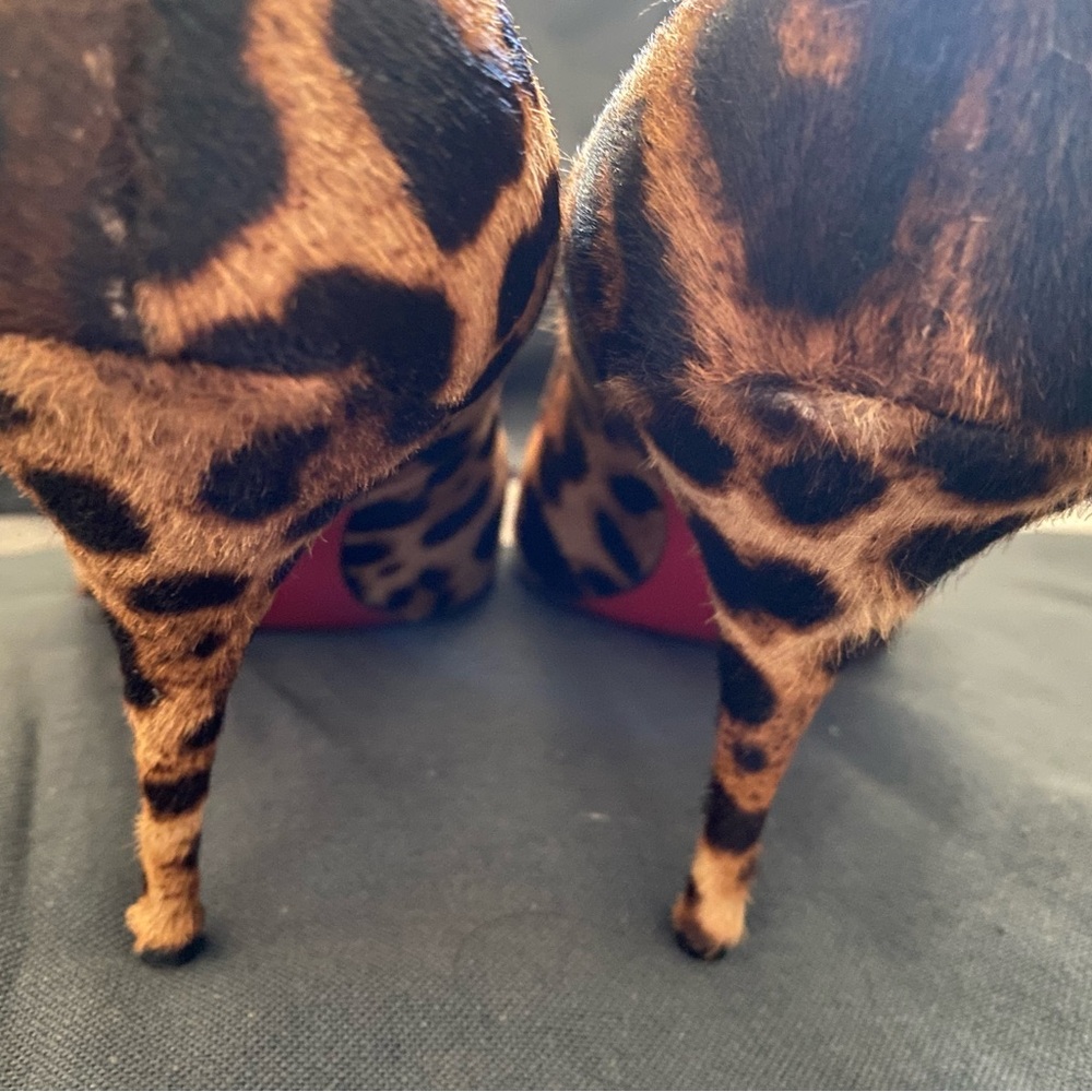 Christian Louboutin Piou Piou Leopard Calf Hair Heels - Picture 2 of 12